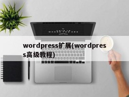 wordpress扩展(wordpress高级教程)