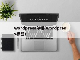 wordpress单栏(wordpress标签)