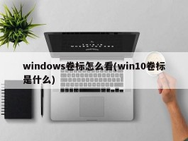 windows卷标怎么看(win10卷标是什么)