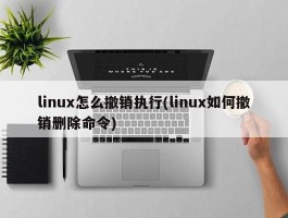 linux怎么撤销执行(linux如何撤销删除命令)