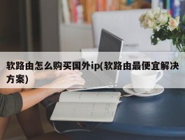 软路由怎么购买国外ip(软路由最便宜解决方案)