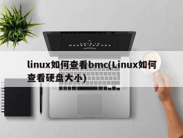 linux如何查看bmc(Linux如何查看硬盘大小)